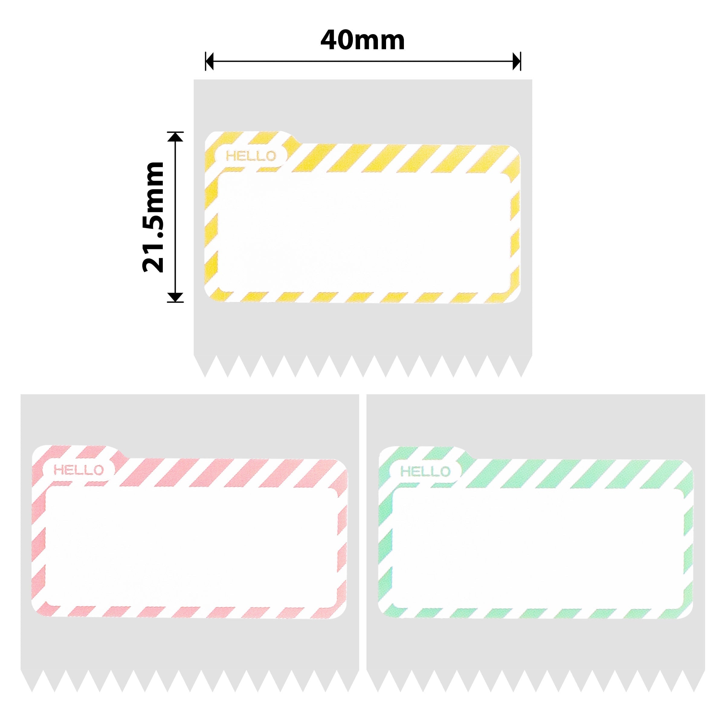 NB457 - Niimbot - B1 / B21 / B31 / B3S / B4 - 40x21.5mm - 300 Hello Name Tag Multi-Colour Labels