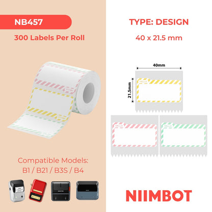 NIIMBOT - B Range - 40x21.5mm - Hello Name Tag Multi-Colour - 300 Labels