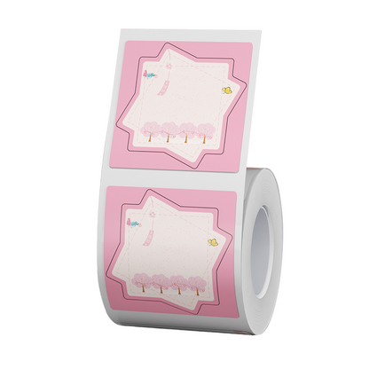 NB458 - NIIMBOT - B1 / B21 / B3S / B4 - T41X41MM - 170 THERMAL LABELS - CHERRY BLOSSOM DESIGN