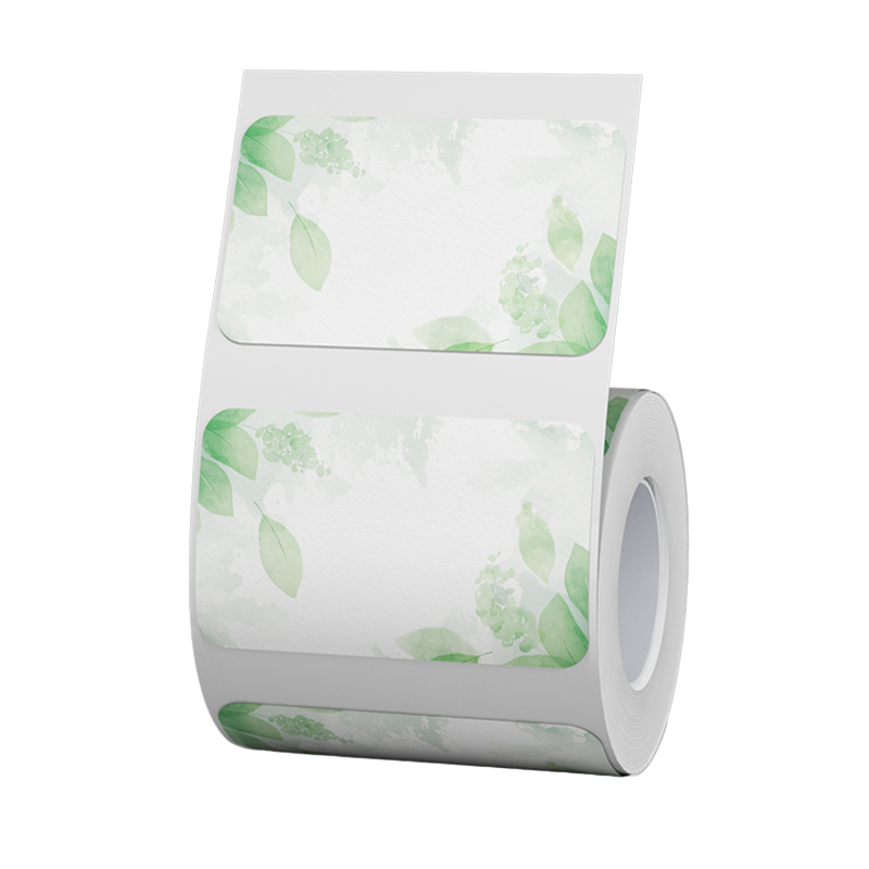 NB460 - NIIMBOT - B1 / B21 / B3S / B4 - T50X30MM - 230 THERMAL LABELS - GREEN LEAF DESIGN