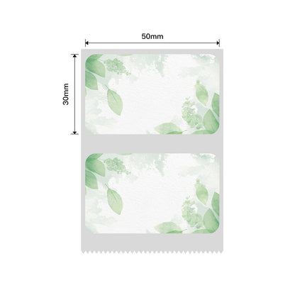 NB460 - NIIMBOT - B1 / B21 / B3S / B4 - T50X30MM - 230 THERMAL LABELS - GREEN LEAF DESIGN