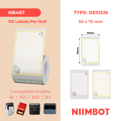 NB467 - Niimbot - B1 / B21 / B31 / B3S / B4 - 50x70mm - 110 Camping Labels