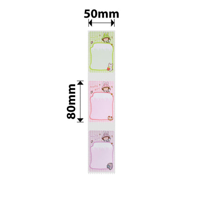 NB469 - NIIMBOT - B1 / B21 / B3S / B4 - 50X80MM - 95 THERMAL LABELS (MULTI-COLOUR) - FRUITY GIRL DESIGN