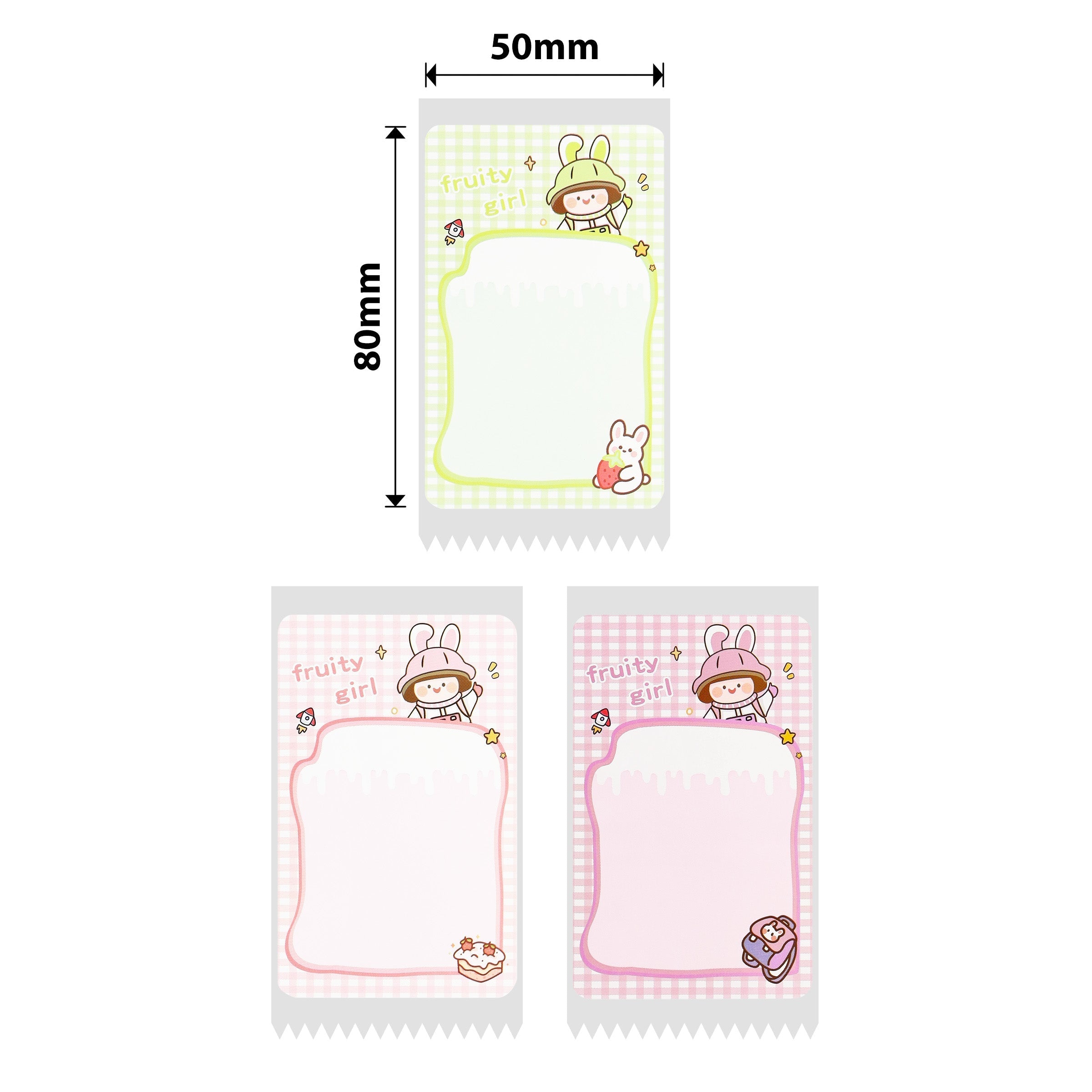 NB469 - Niimbot - B1 / B21 / B31 / B3S / B4 - 50x80mm - 95 Fruity Girl Multi-Colour Labels