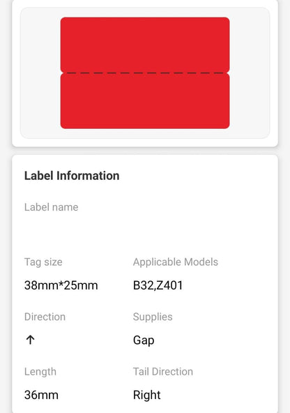NB485 - NIIMBOT - M3 ONLY - 38X25+36MM - 450 RED CABLE LABELS