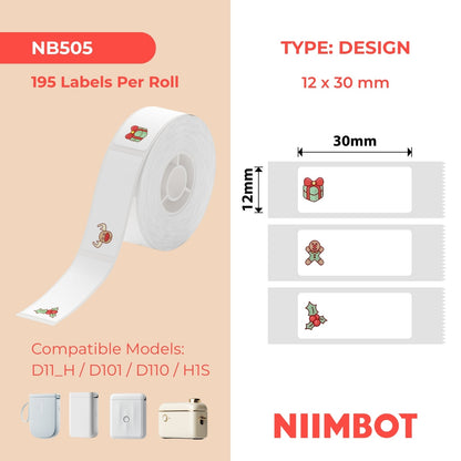 NIIMBOT - D Range - 12x30mm - Christmas - 195 Labels