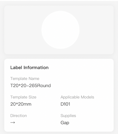 NB509 - NIIMBOT - D101 ONLY - T20X20MM - 265 LABELS PER ROLL - ROUND - WHITE