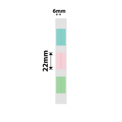 NB511 - NIIMBOT - D11 / D101 / D110 / H1S - THERMAL LABELS - T6X22MM/2L - 500 LABELS PER ROLL - MULTI-COLOUR VERTICAL PEN STICKERS (STATIONARY)