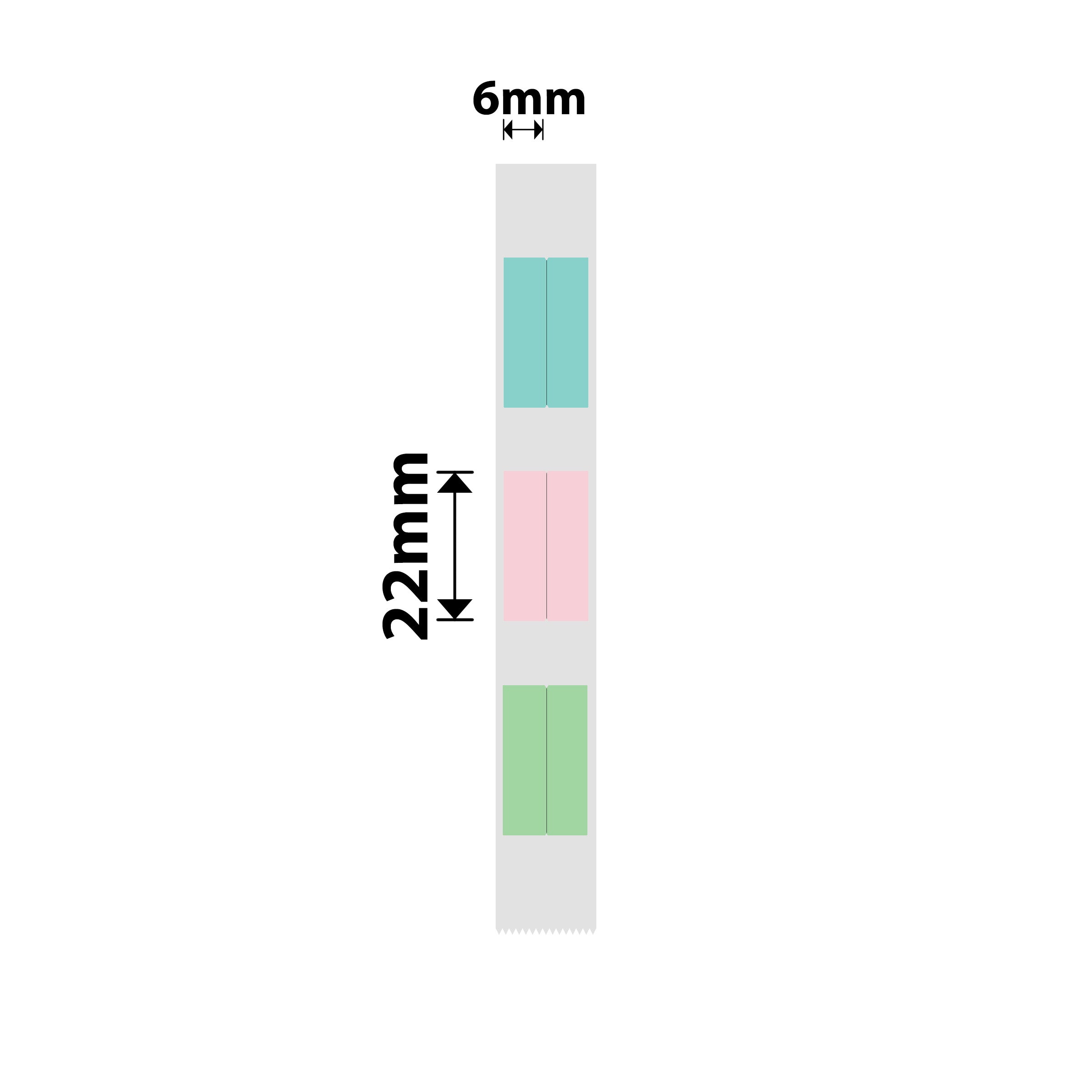 NB511 - NIIMBOT - D11 / D101 / D110 / H1S - THERMAL LABELS - T6X22MM/2L - 500 LABELS PER ROLL - MULTI-COLOUR VERTICAL PEN STICKERS (STATIONARY)