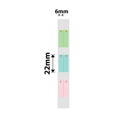 NB512 - NIIMBOT - D11 / D101 / D110 / H1S - THERMAL LABELS - T6X22MM/2L - 500 LABELS PER ROLL - MULTI-COLOUR CUTE PET VERTICAL PEN STICKERS (STATIONARY)