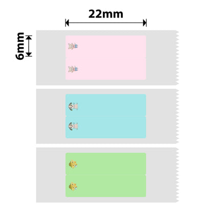 NB512 - Niimbot - D11 / D101 / D110 / H1S - 6x22mm/2L - 500 Multi-Colour Cute PET Vertical Pen - Stationary Labels