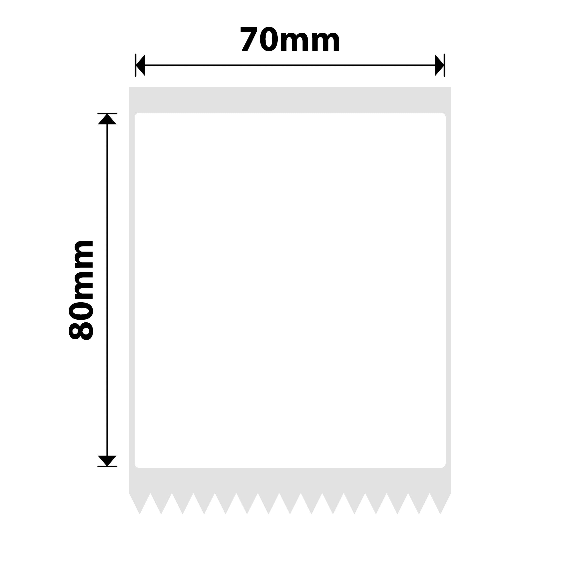 NB513 - NIIMBOT - B3S ONLY - T70X80MM - 95 LABELS PER ROLL - WHITE