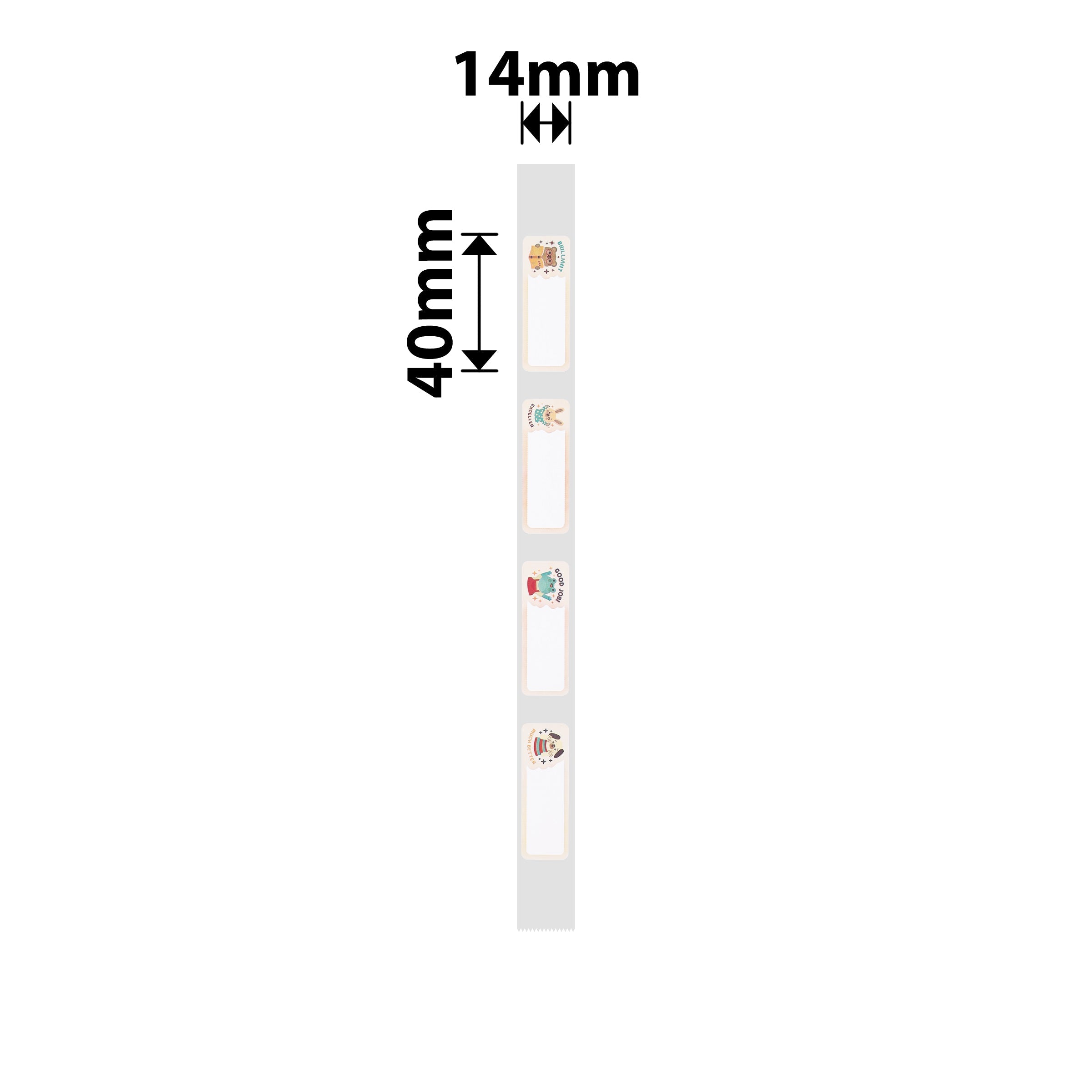 NB530 - NIIMBOT - B18 / N1 - PU14X40mm - 60 LABELS PER ROLL - IRON ON LABEL - INSPIRING ANIMALS
