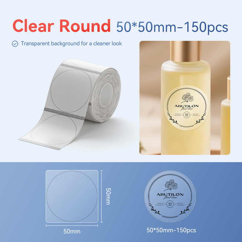 NB532 - Niimbot - B1 / B21 / B31 / B3S / B4 - 50x50mm - 150 Transparent Labels