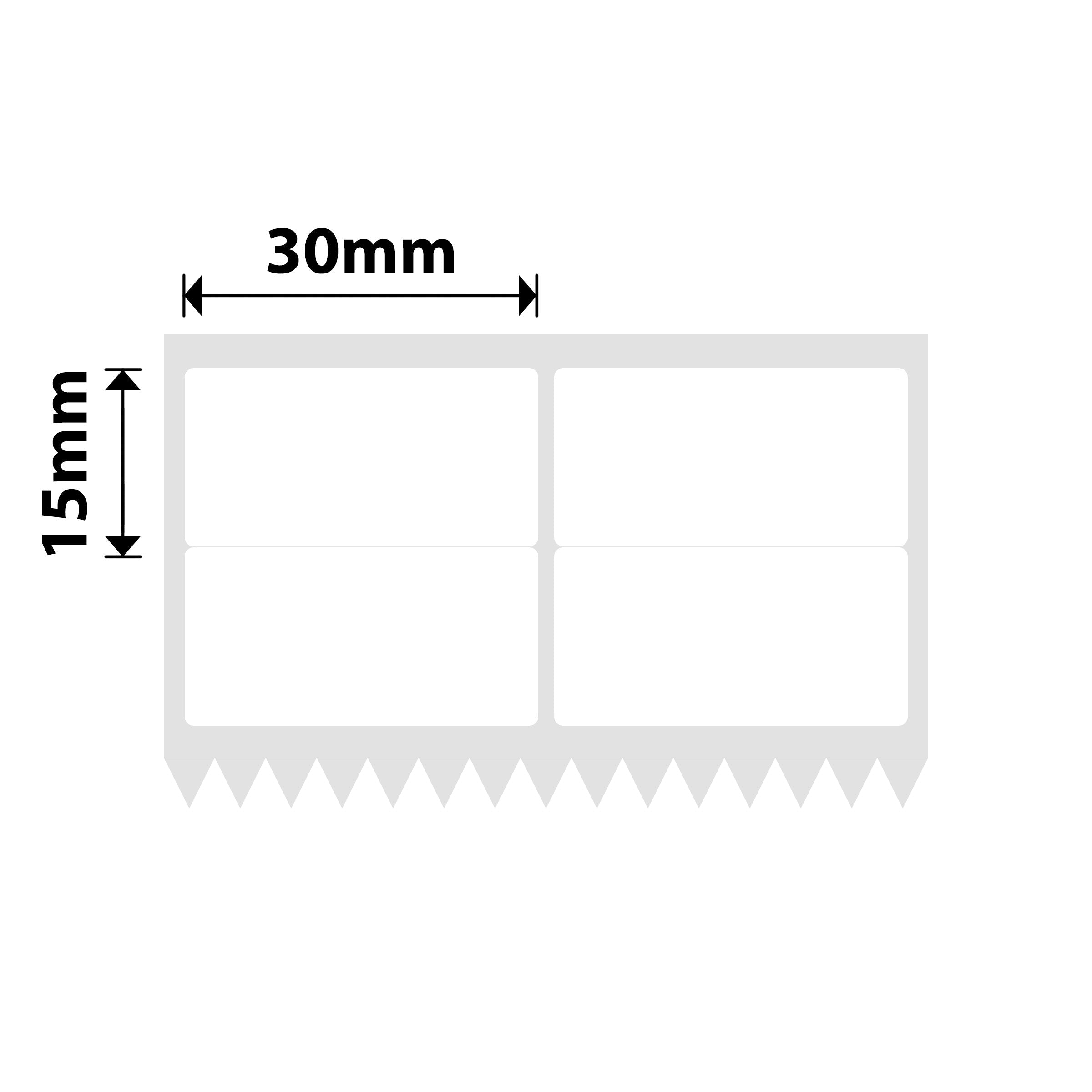 NB571 - NIIMBOT - K3 ONLY - T30X15MM/2L2R - 3,600 LABELS PER ROLL - WHITE
