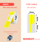 NB576 - NIIMBOT - K2 / K3 - T30X45+50MM - 300 LABELS PER ROLL - YELLOW - CABLE