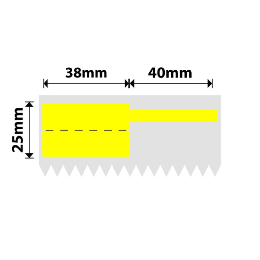 NB578 - NIIMBOT - K3 ONLY - T38X25+40MM - 1,000 LABELS PER ROLL - YELLOW CABLE
