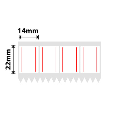NB583 - NIIMBOT - K3 ONLY - T14X22MM/4L - 4,800 LABELS PER ROLL - RED DOUBLE LINE