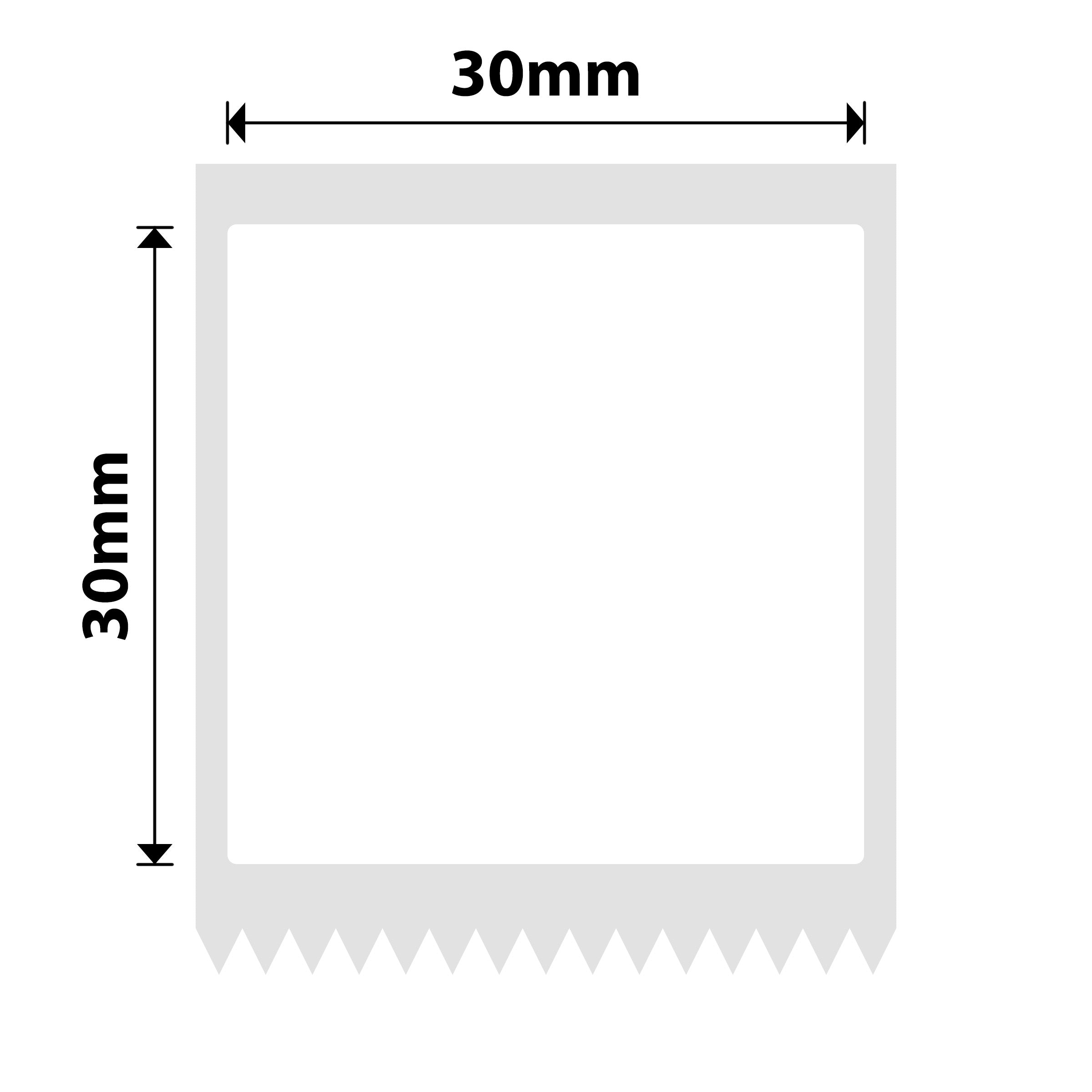 NB594 - NIIMBOT - M2 / M3 - EW30X30MM - 225 THERMAL TRANSFER LABELS - WHITE - SQUARE - PET