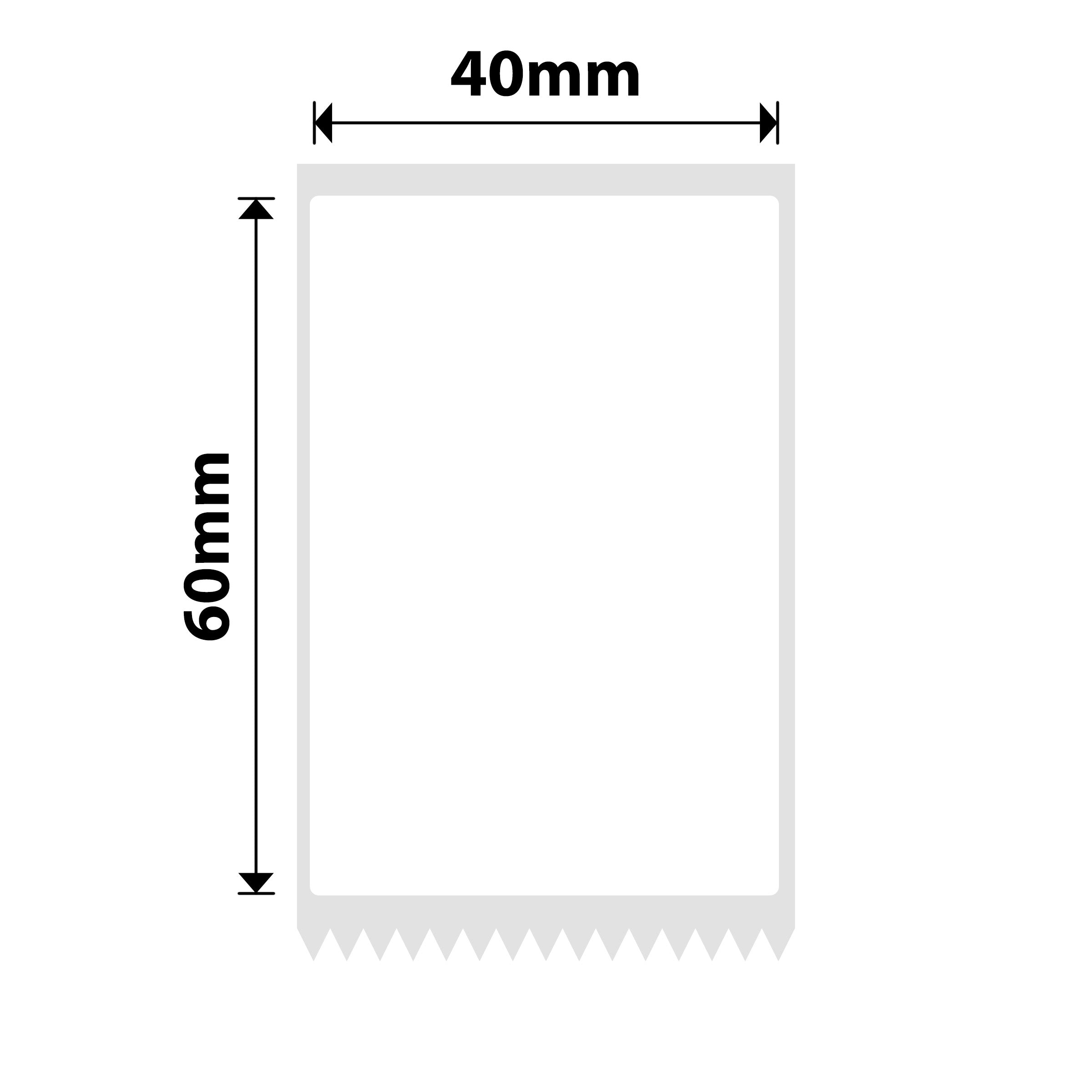 NB596 - NIIMBOT - M2 / M3 - EW40X60MM - 115 THERMAL TRANSFER LABELS - WHITE - RECTANGLE - PET