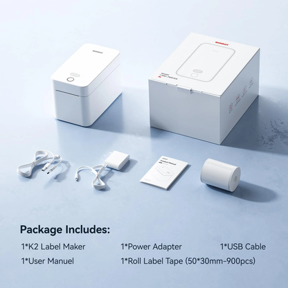 NIIMBOT - K2 Bluetooth Label Printer Incl Label Roll - White