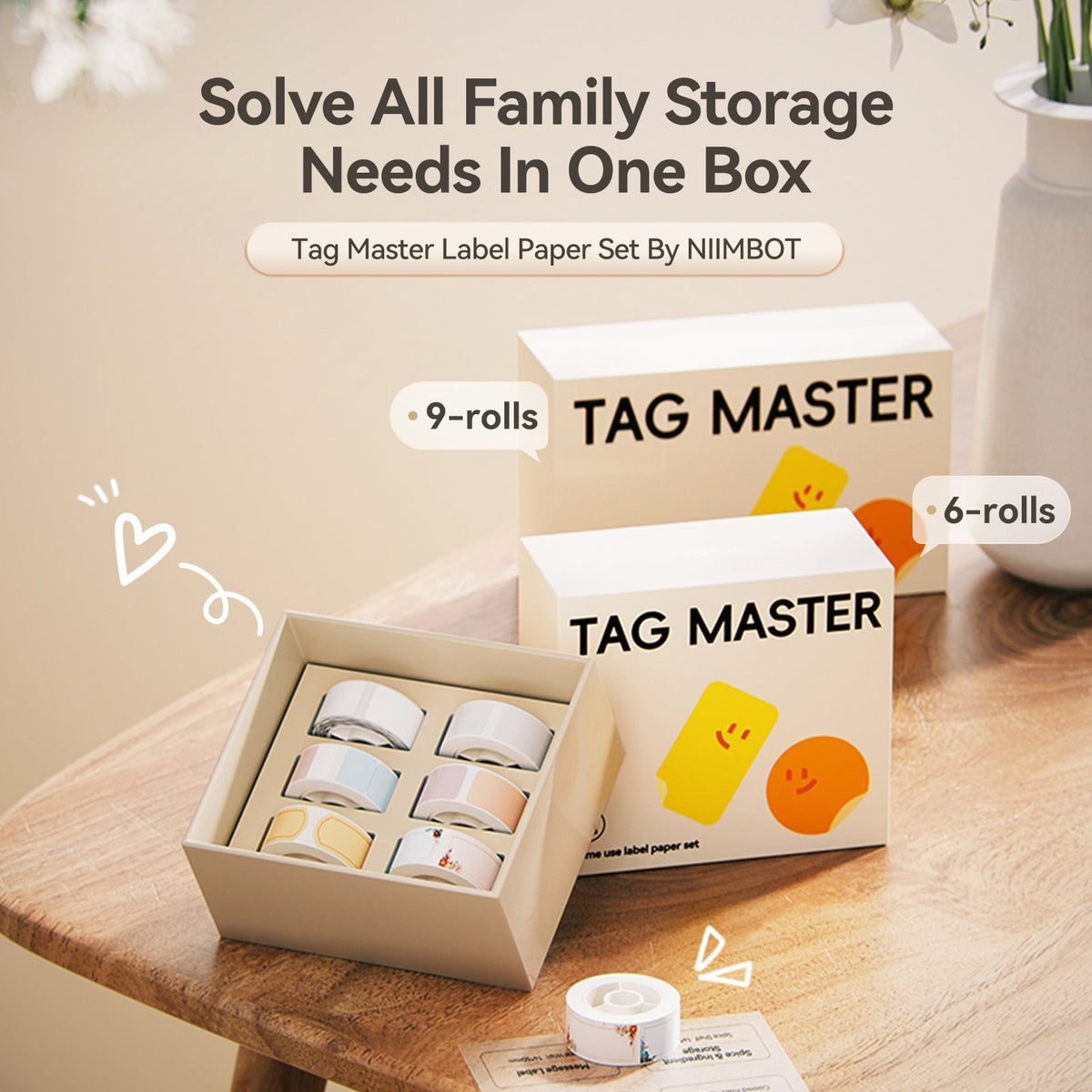 NIIMBOT - D Range - Tag Master Home Use Label Set - 9 Assorted Rolls - 660 Labels