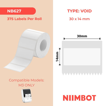 NIIMBOT - M Range - 30x14mm - White Anti-Counterfeiting - 375 Labels
