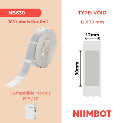 NIIMBOT - N1 - 12x30mm - Silver Void - 165 Labels