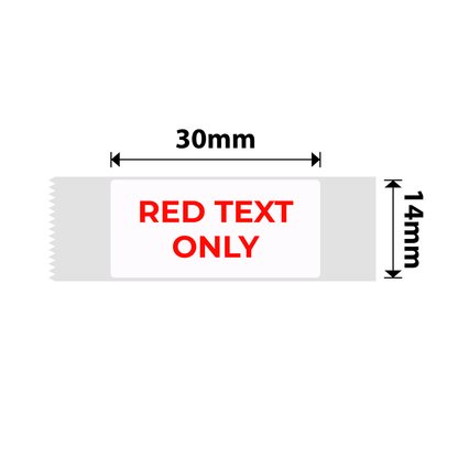 NB637 - NIIMBOT - D11 / D101 / D110 / H1S - T14X30MM - 195 LABELS PER ROLL - WHITE - RED TEXT ONLY - RECTANGLE