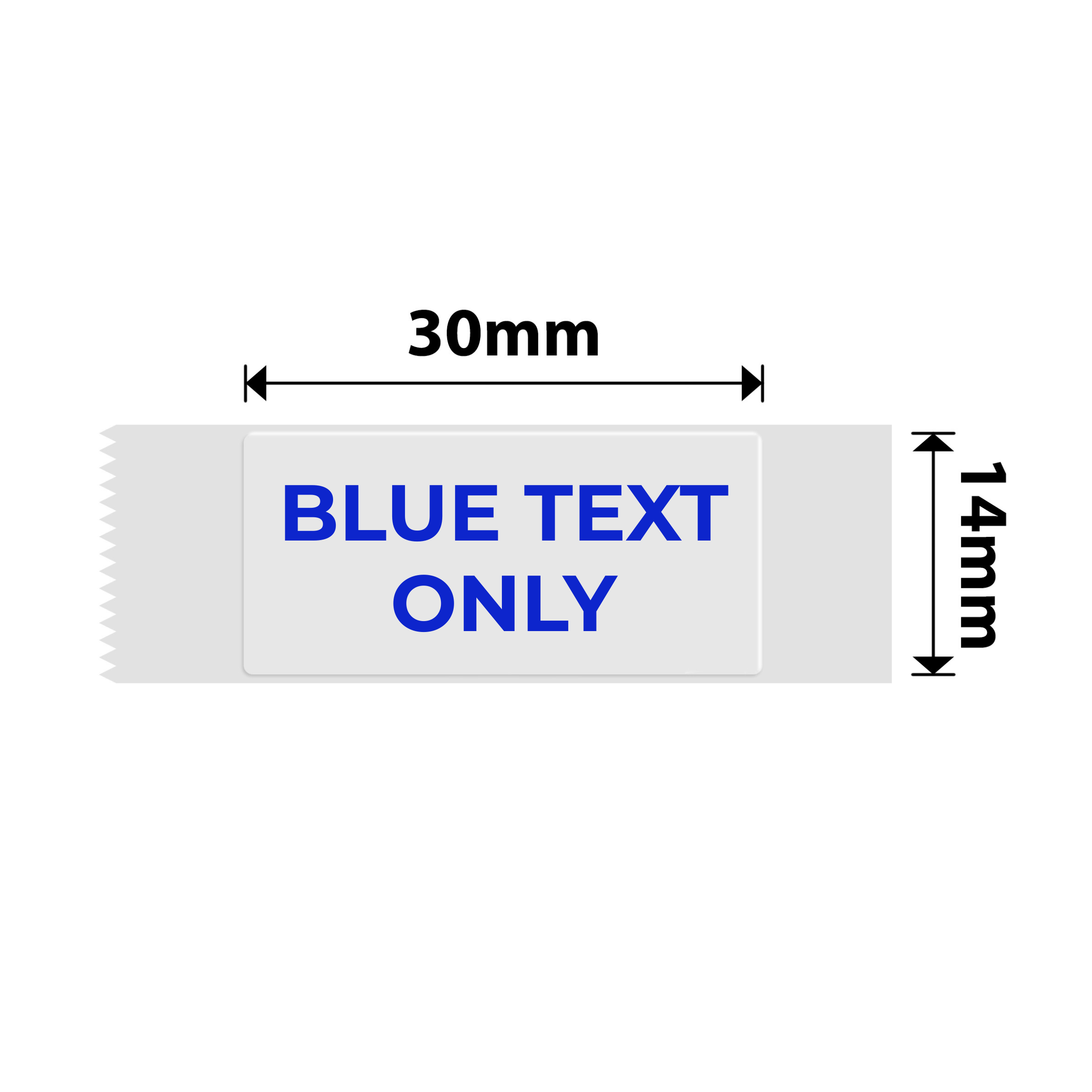 NB638 - NIIMBOT - D11 / D101 / D110 / H1S - T14X30MM - 195 LABELS PER ROLL -  TRANSPARENT - BLUE TEXT ONLY - RECTANGLE