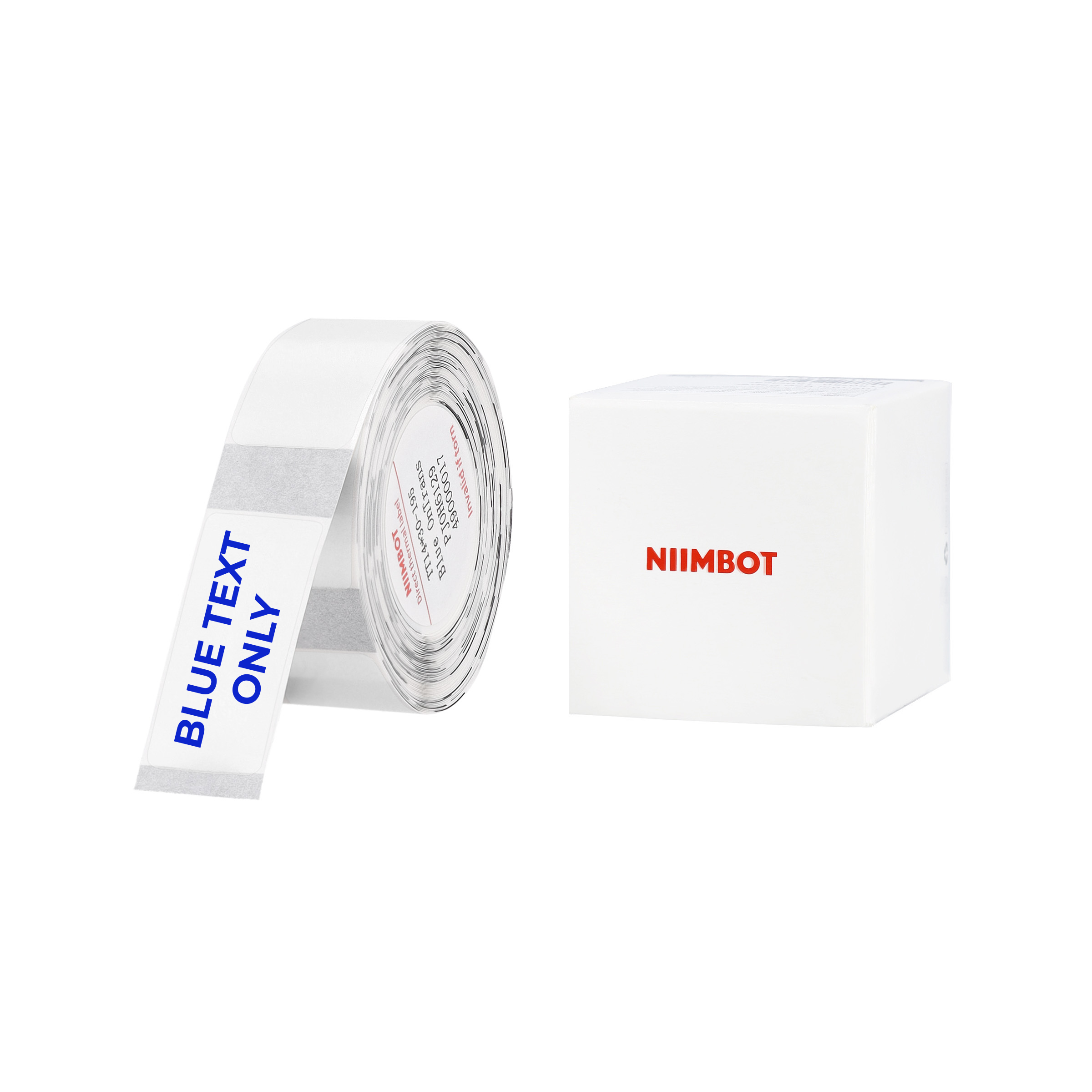 NB638 - NIIMBOT - D11 / D101 / D110 / H1S - T14X30MM - 195 LABELS PER ROLL -  TRANSPARENT - BLUE TEXT ONLY - RECTANGLE