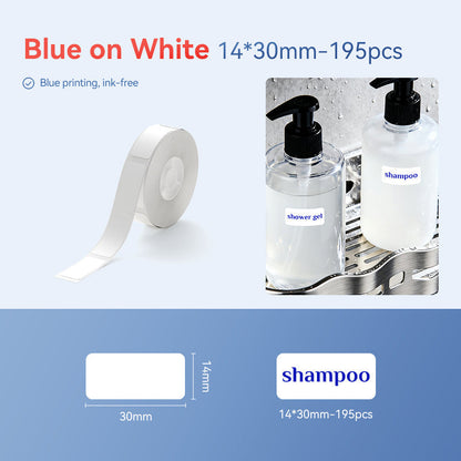 NB641 - Niimbot - D11 / D101 / D110 / H1S - 14x30mm - 195 White Blue Text Only Labels