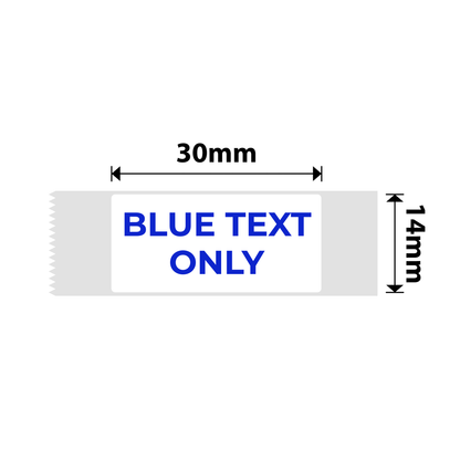 NB641 - NIIMBOT - D11 / D101 / D110 / H1S - T14X30MM - 195 LABELS - WHITE - BLUE TEXT ONLY - RECTANGLE
