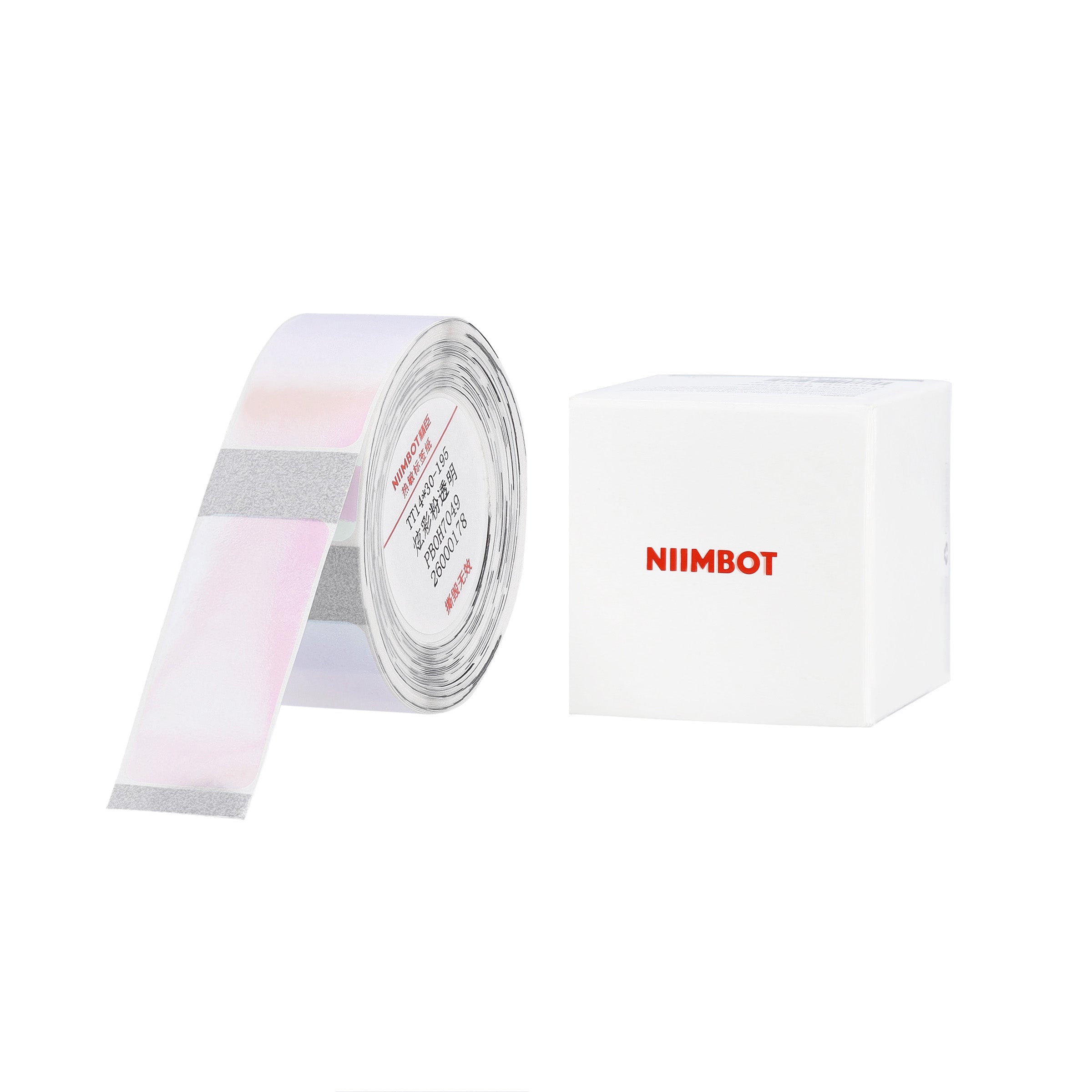 NB642 - NIIMBOT - D11 / D101 / D110 / H1S - TT14X30MM - 195 LABELS - COLOURFUL PINK TRANSPARENT - RECTANGLE
