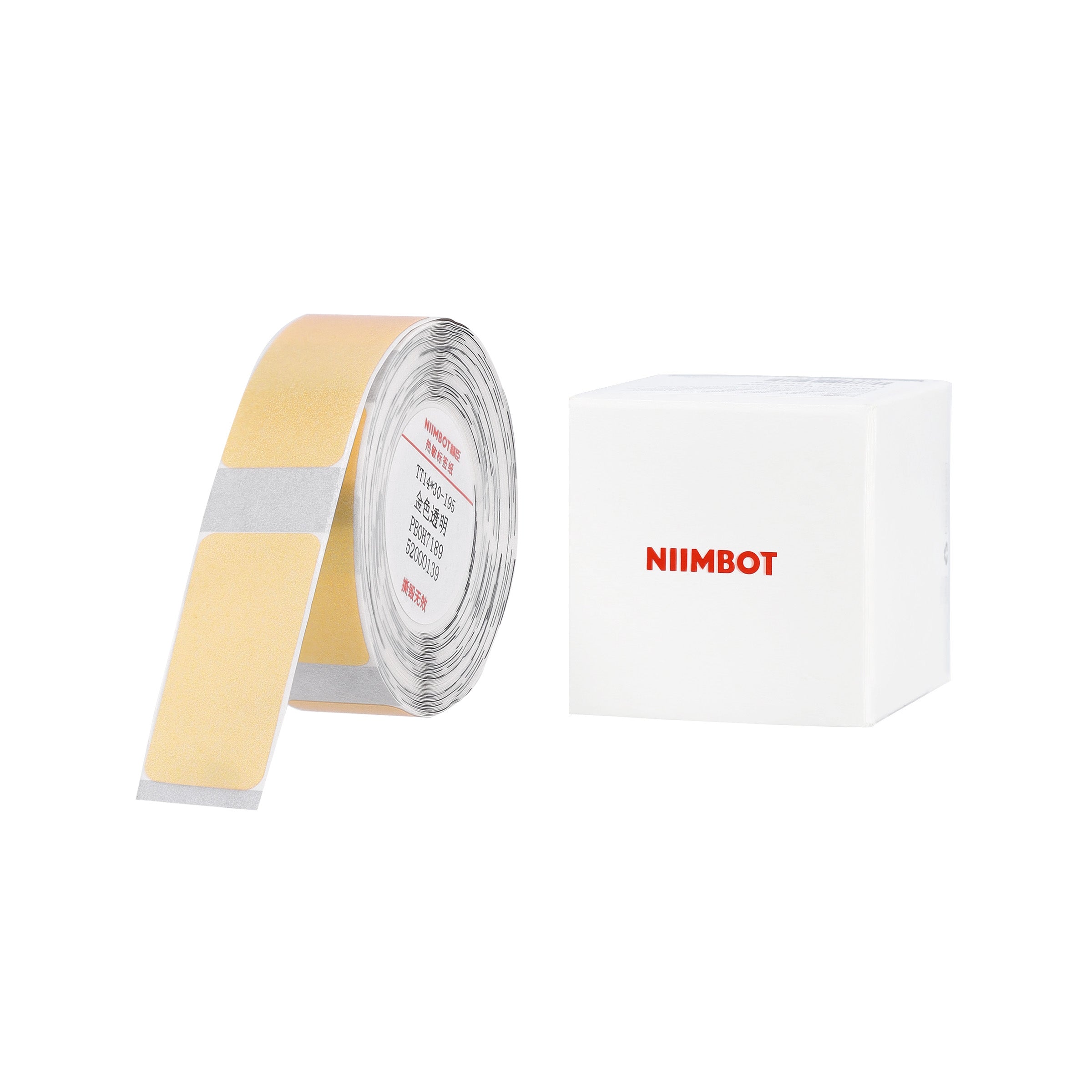 NB645 - NIIMBOT - D11 / D101 / D110 / H1S - TT14X30MM - 195 LABELS - GOLD TRANSPARENT - RECTANGLE