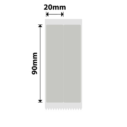 NB647 - NIIMBOT - B1 / B21 / B3S / B4 - T20X90/2L - 140 LABELS PER ROLL - SILVER GRAY - BLUE TEXT ONLY - RECTANGLE