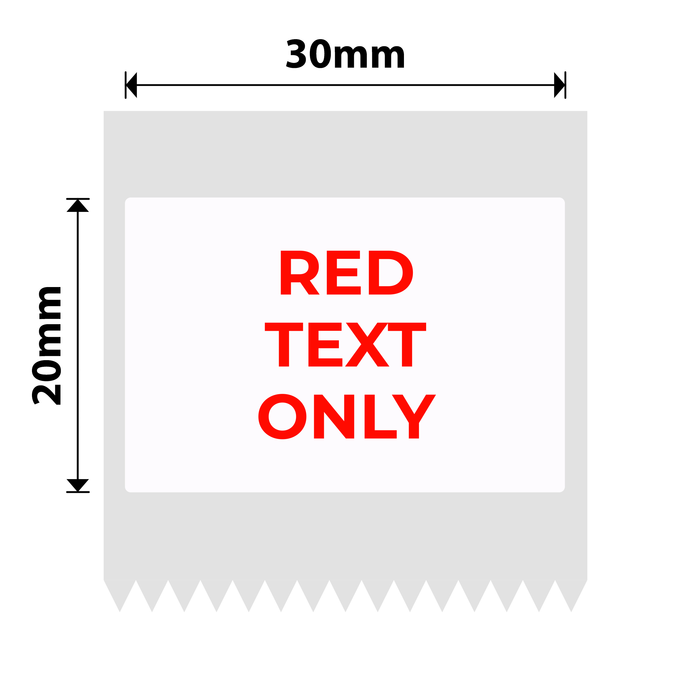 NB649 - NIIMBOT - B1 / B21 / B3S / B4 - T30X20 - 315 LABELS PER ROLL - WHITE - RED TEXT ONLY - RECTANGLE