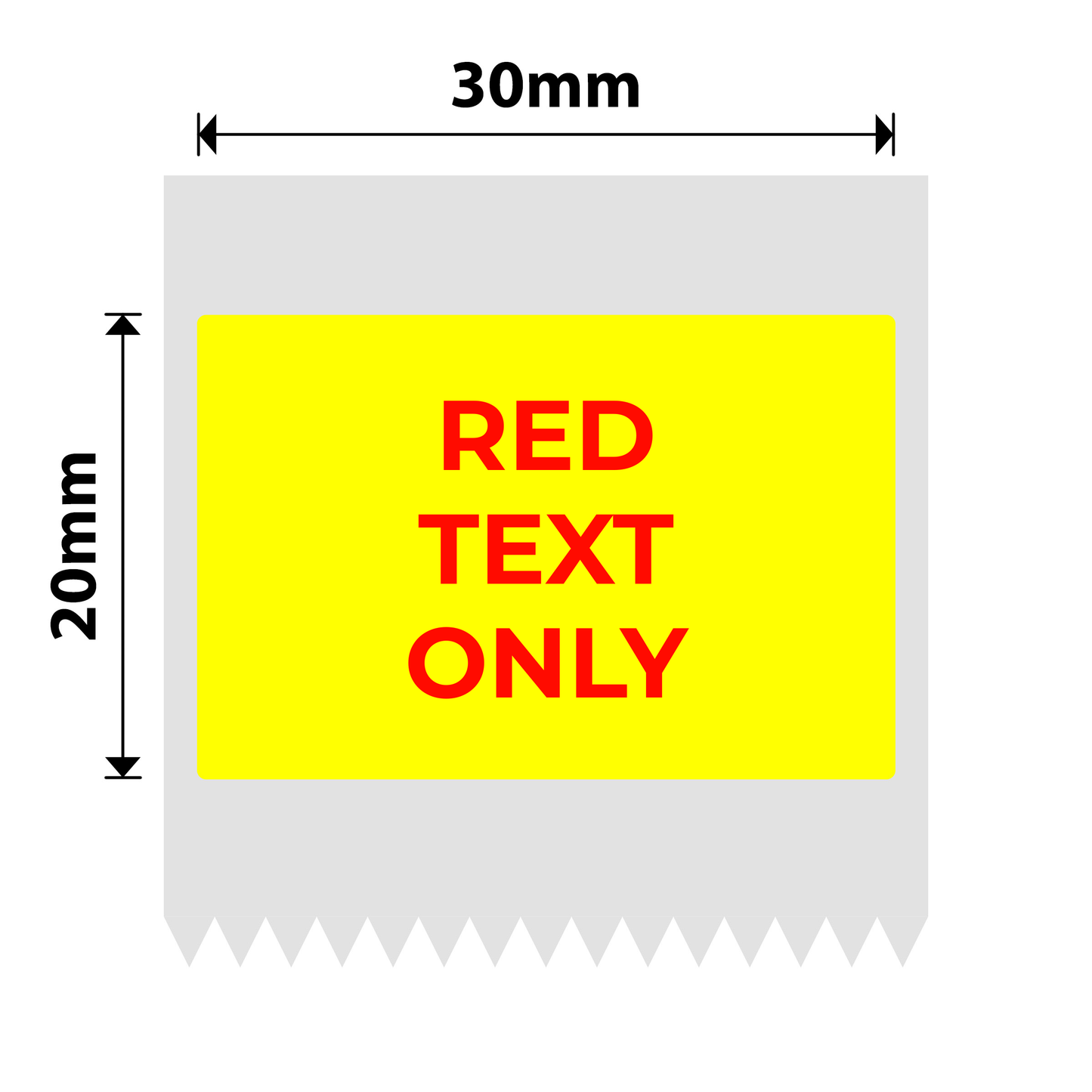 NB650 - NIIMBOT - B1 / B21 / B3S / B4 - T30X20 - 315 LABELS PER ROLL - YELLOW - RED TEXT ONLY - RECTANGLE