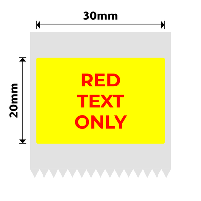 NB650 - NIIMBOT - B1 / B21 / B3S / B4 - T30X20 - 315 LABELS PER ROLL - YELLOW - RED TEXT ONLY - RECTANGLE