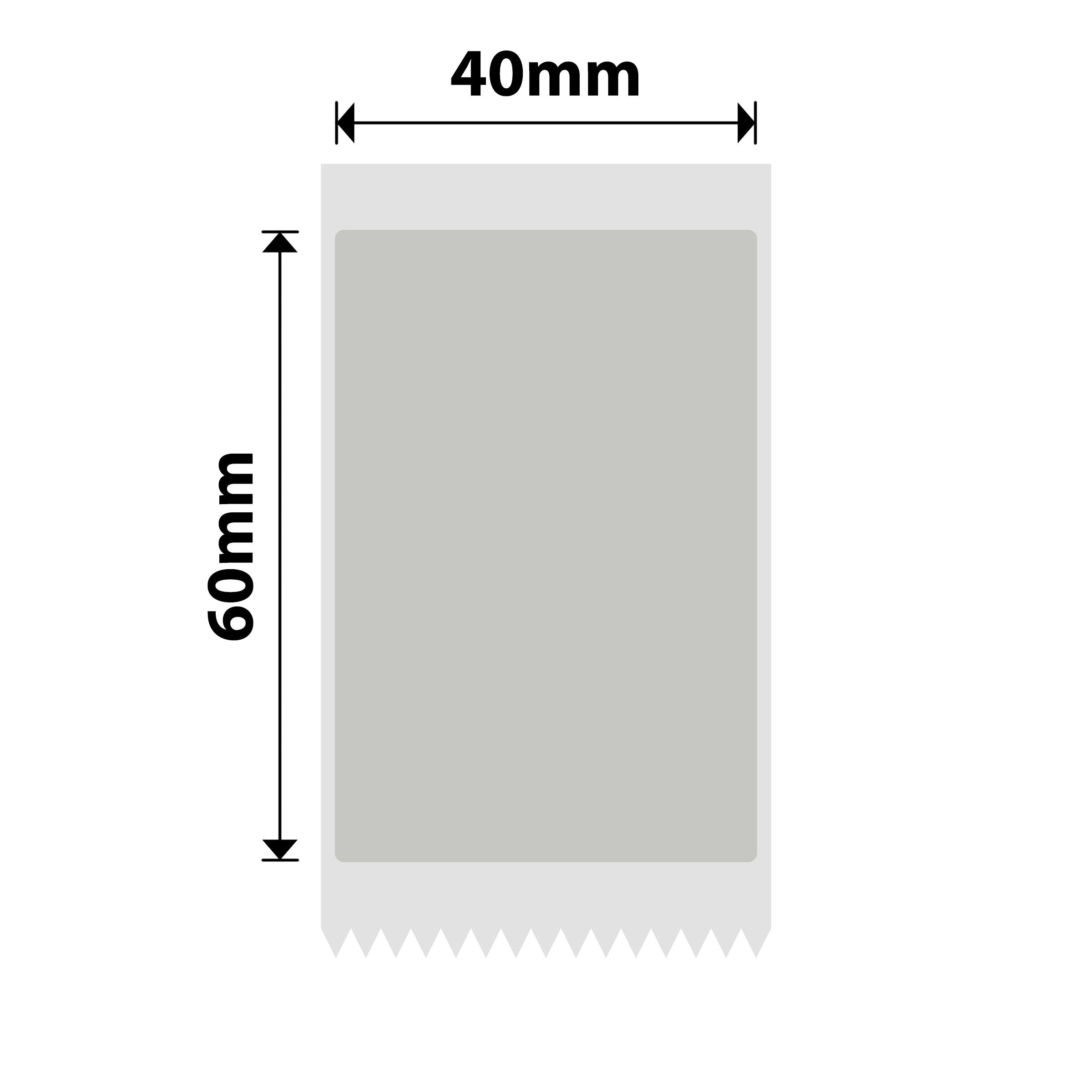 NB651 - NIIMBOT - B1 / B21 / B3S / B4 - T40X60 - 105 LABELS PER ROLL - SILVER GRAY - BLUE TEXT ONLY - RECTANGLE