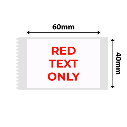 NB652 - NIIMBOT - B1 / B21 / B3S / B4 - T40X60 - 125 LABELS PER ROLL - WHITE - RED TEXT ONLY - RECTANGLE