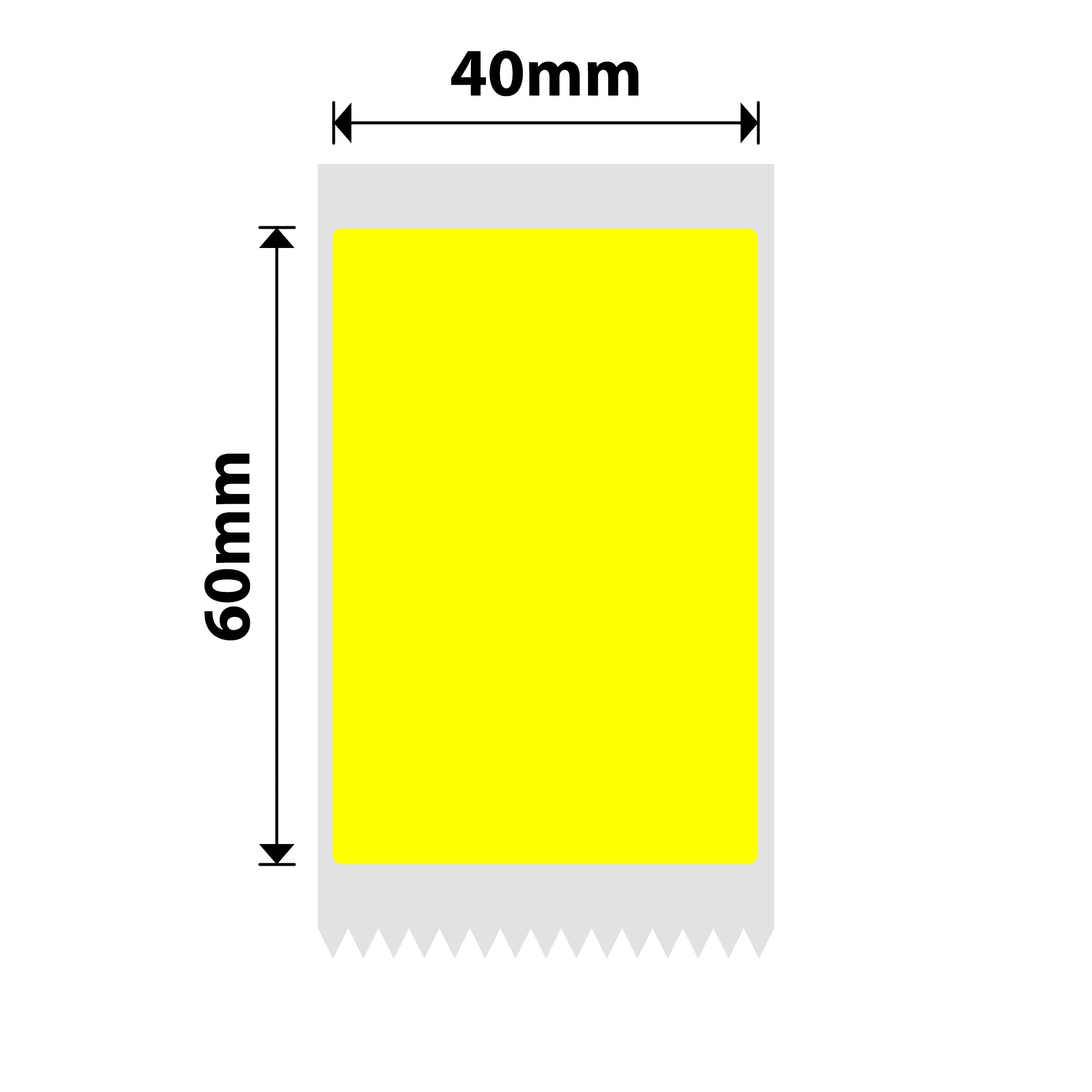 NB654 - NIIMBOT - B1 / B21 / B3S / B4 - T40X60 - 125 LABELS PER ROLL - YELLOW - RED TEXT ONLY - RECTANGLE