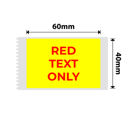NB654 - NIIMBOT - B1 / B21 / B3S / B4 - T40X60 - 125 LABELS PER ROLL - YELLOW - RED TEXT ONLY - RECTANGLE