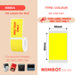 NB654 - NIIMBOT - B1 / B21 / B3S / B4 - T40X60 - 125 LABELS PER ROLL - YELLOW - RED TEXT ONLY - RECTANGLE