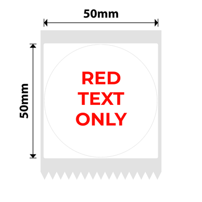NB658 - Niimbot - B1 / B21 / B31 / B3S / B4 - 50x50mm - 145 White Round Red Text Only Labels