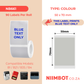 NB661 - NIIMBOT - B1 / B21 / B3S / B4 - T50X70 - 90 LABELS PER ROLL - SILVER GRAY - BLUE TEXT ONLY - RECTANGLE