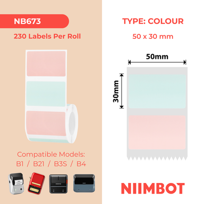 NB673 - NIIMBOT - B1 / B21 / B3S / B4 - T50X30 - 230 LABELS - FLOWER SHADOW