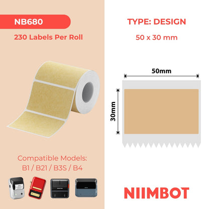 NIIMBOT - B Range - 50x30mm - Hardwood - 230 Labels