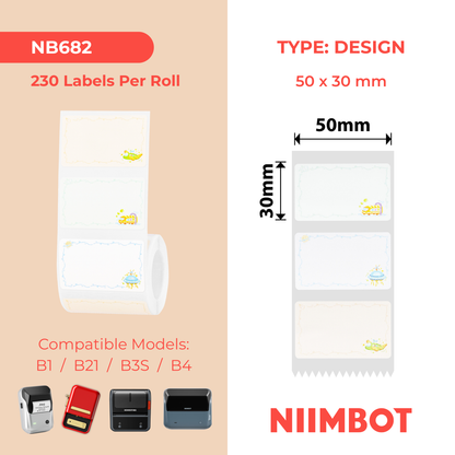 NB682 - NIIMBOT - B1 / B21 / B3S / B4 - 50X30MM - 230 LABELS - TRAVEL THE WORLD