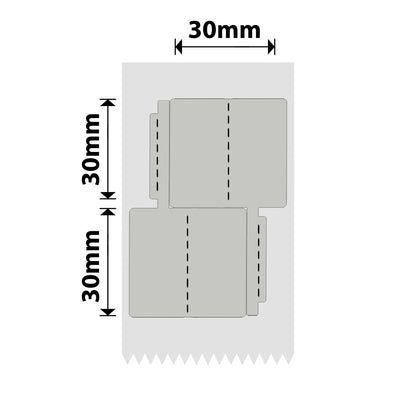 NB688 - NIIMBOT - B1 / B21 / B3S / B4 - 30MMX30MM+30MM/2L - 210 SILVER GREY DOUBLE ROW JEWELLERY VOID LABELS